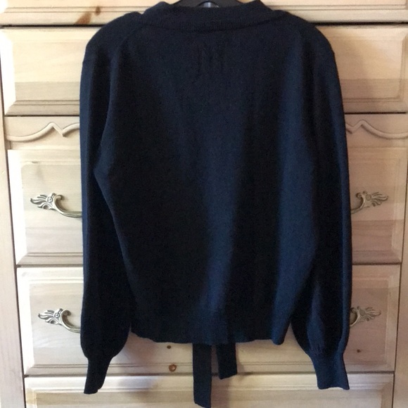 Nili Lotan | 100% Cashmere Shaelyn Tie V- Neck Sweater in Black Size S - Picture 2 of 8
